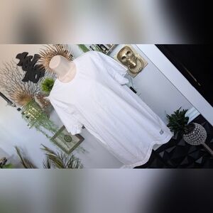 CAT Caterpillar White Mens T-shirt LG *FLAW*